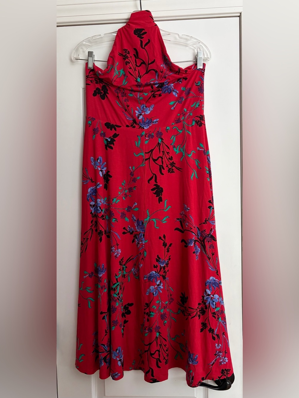 House Harlow 1960 x Revolve Red High Halter Boho Floral Vacation-Ready Dress Lg - Picture 3 of 6